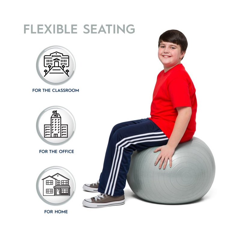 Weighted Ball Seat - 55cm Silver - By Bouncyband®, Learning SPACE