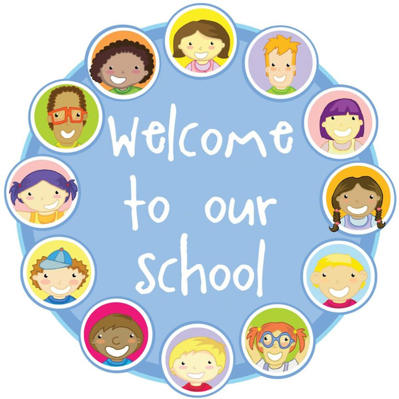 Welcome to Our School - Faces Circle Sign, Learning SPACE