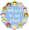 Welcome to Our School - Faces Circle Sign-Back To School,Calmer Classrooms,Classroom Displays,Dropship,Helps With,Inspirational Playgrounds,Playground Wall Art & Signs,Seasons,Stock-Learning SPACE