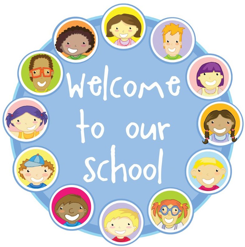 Welcome to Our School - Faces Circle Sign, Learning SPACE