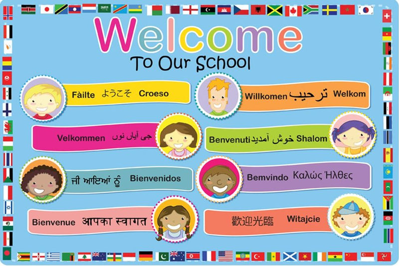 Welcome to Our School - Languages Outdoor Sign, Learning SPACE
