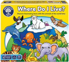 Where Do I Live? Board Game – Explore the World One Animal at a Time!-Early years Games & Toys,Early Years Maths,Games & Toys,Gifts For 3-5 Years Old,Maths,Memory Pattern & Sequencing,Orchard Toys,Primary Games & Toys,Primary Maths,Stock,Table Top & Family Games-Learning SPACE