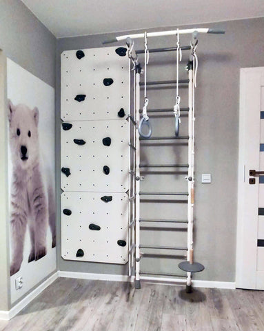 White 3 Part Indoor Climbing Wall-ADD/ADHD,Additional Need,Balancing Equipment,Gross Motor and Balance Skills,Helps With,Neuro Diversity,Sensory Climbing Equipment,Strength & Co-Ordination-Learning SPACE