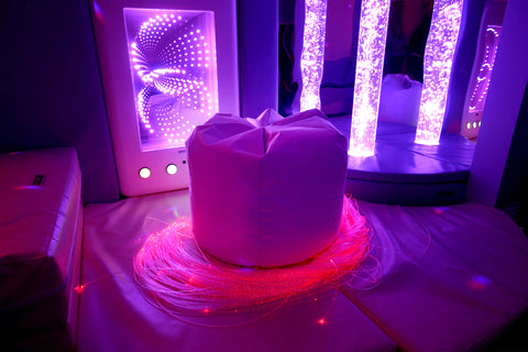 White UV Reactive Bean Bag-Bean Bags,Bean Bags & Cushions,Dropship,Eden Learning Spaces,Nurture Room,Proprioceptive,Stock,UV Reactive,Wellbeing Furniture-Learning SPACE