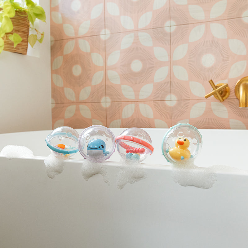 Munchkin Bath Float and Play Bubble Balls 2Pk, Learning SPACE