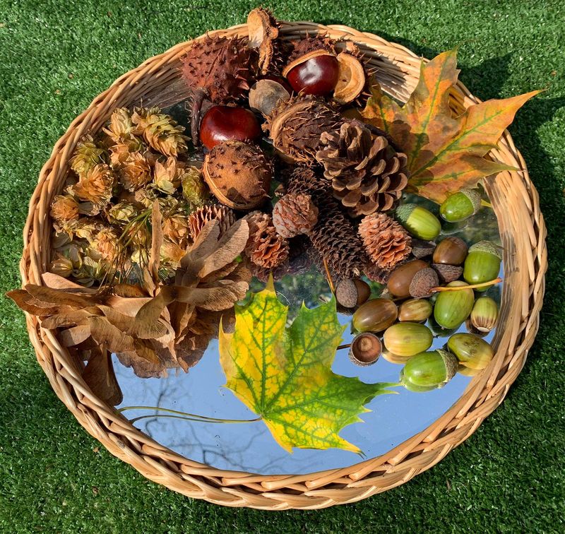 Wicker Mirror Circle Tray-Cosy Direct,Imaginative Play,Natural,Nature,Nature Learning Environment,Nature Sensory Room,Trays,World & Nature-Learning SPACE