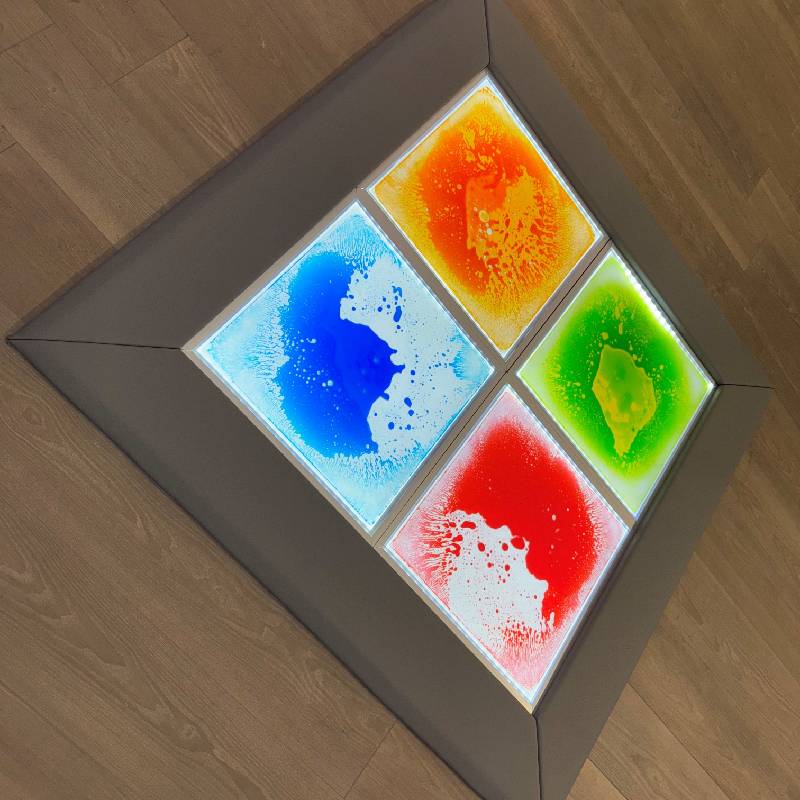 Light Up Sensory Floor Tile Kit (4 Tiles + Adaptor + Surround), Learning SPACE