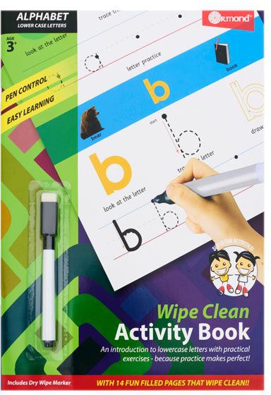 Wipe Clean Activity Book - Alphabet Lower Case Letters-Early Years Books & Posters, Eco Friendly, Learn Alphabet & Phonics, Learning Difficulties, Ormond, Primary Literacy, Primary Travel Games & Toys, Stock-Learning SPACE