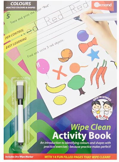 Wipe Clean Activity Book - Colours And Shapes-Calmer Classrooms, Early Years Books & Posters, Helps With, Learn Alphabet & Phonics, Maths, Ormond, Primary Literacy, Primary Maths, Primary Travel Games & Toys, Shape & Space & Measure, Stock-Learning SPACE