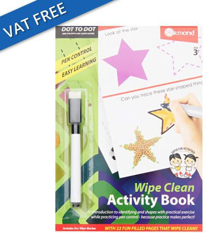 Wipe Clean Activity Book - Dot To Dot-Arts & Crafts,Drawing & Easels,Early Arts & Crafts,Early Years Books & Posters,Early Years Literacy,Ormond,Primary Travel Games & Toys,Stock-Learning SPACE