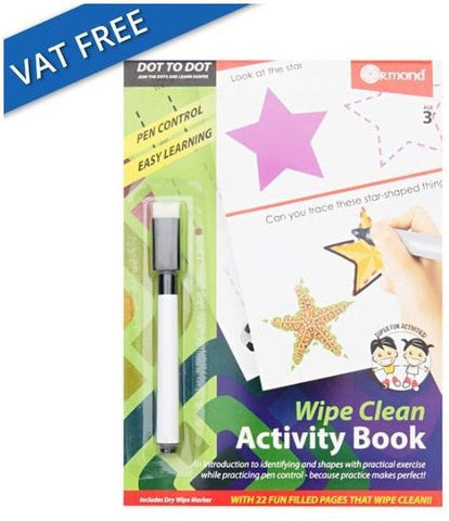 Wipe Clean Activity Book - Dot To Dot-Arts & Crafts,Drawing & Easels,Early Arts & Crafts,Early Years Books & Posters,Early Years Literacy,Ormond,Primary Travel Games & Toys,Stock-Learning SPACE