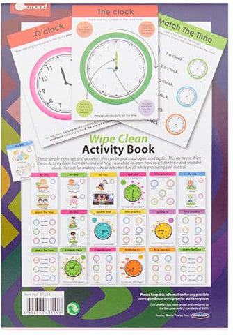 Wipe Clean Activity Book - Time-Calmer Classrooms,Early Years Maths,Helps With,Life Skills,Maths,Ormond,Primary Maths,S.T.E.M,Stock,Time,Transitioning and Travel-Learning SPACE