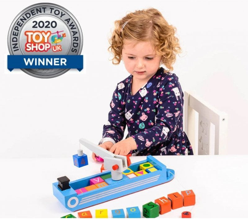 Wooden ABC 123 Cargo Ship, Learning SPACE