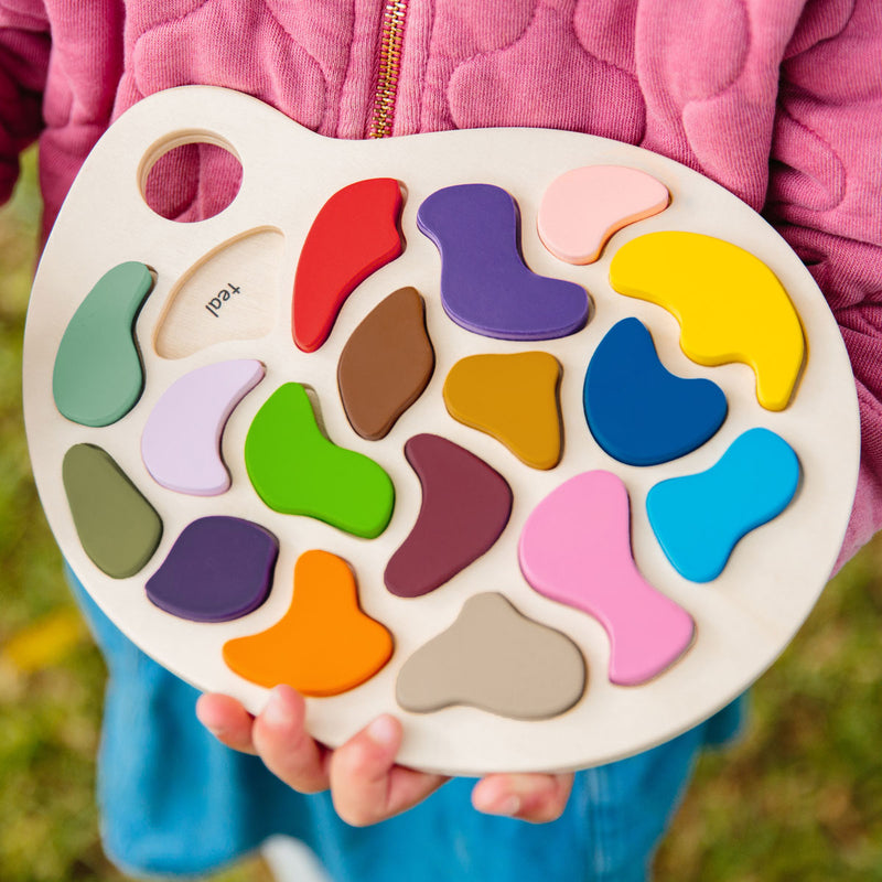 Wooden Artist Palette Puzzle, Puzzles Learning SPACE