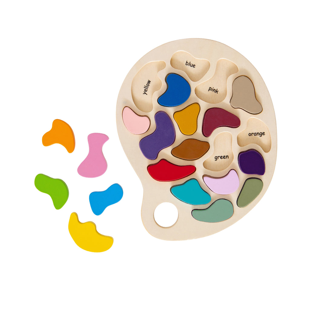 Wooden Artist Palette Puzzle, Puzzles Learning SPACE