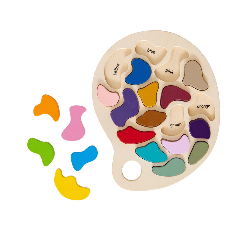 Wooden Artist Palette Puzzle, Puzzles Learning SPACE
