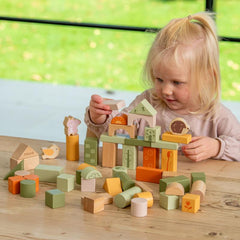 Wooden Blocks Forest Friends Building Set (50 Pieces), Learning SPACE