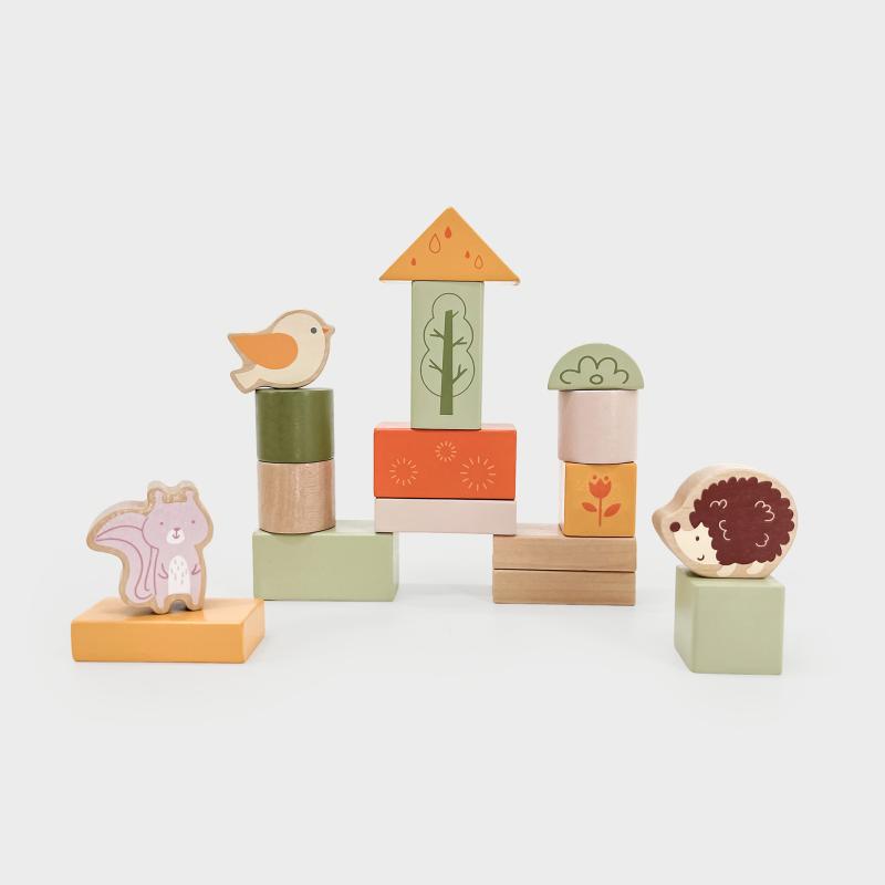Wooden Blocks Forest Friends Building Set (50 Pieces), Learning SPACE