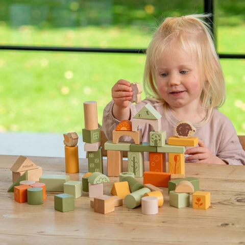 Wooden Blocks – Forest Friends Building Set (50 Pieces)-Atelier,Building Blocks,SCOTEXCEL,TickiT,Wooden Toys-Learning SPACE
