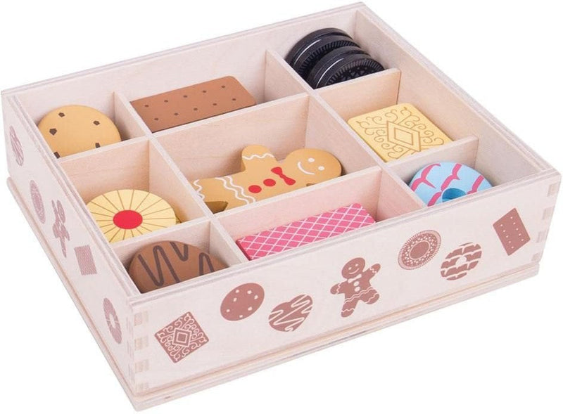 Wooden Box Of Biscuits for Tea Parties - Play Food, Learning SPACE