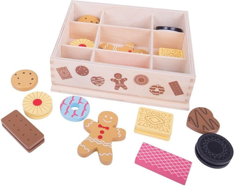 Wooden Box Of Biscuits for Tea Parties - Play Food, Learning SPACE