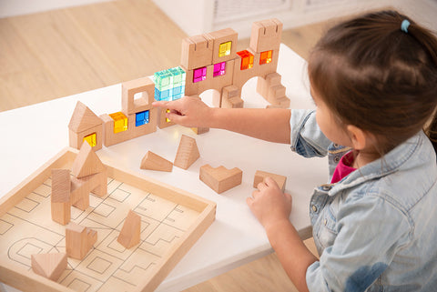 Wooden Building Gem Blocks - 40 Piece Set-Building Blocks,SCOTEXCEL,Stacking Toys & Sorting Toys,TickiT,Visual Fun,Visual Sensory Toys-Learning SPACE