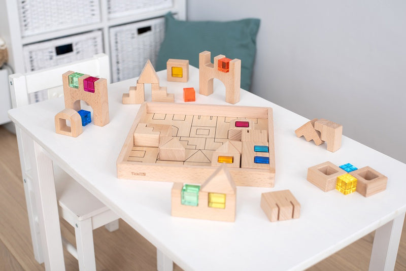 Wooden Building Gem Blocks - 40 Piece Set, Learning SPACE