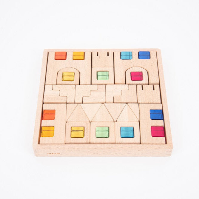 Wooden Building Gem Blocks - 40 Piece Set, Learning SPACE