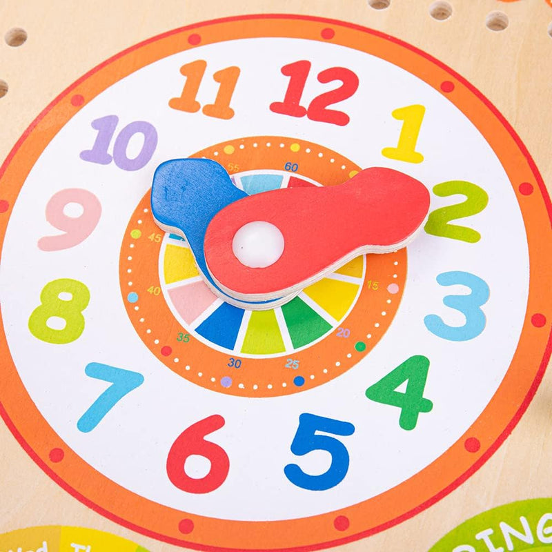 Wooden Calendar, Clock Days & Months, Learning SPACE
