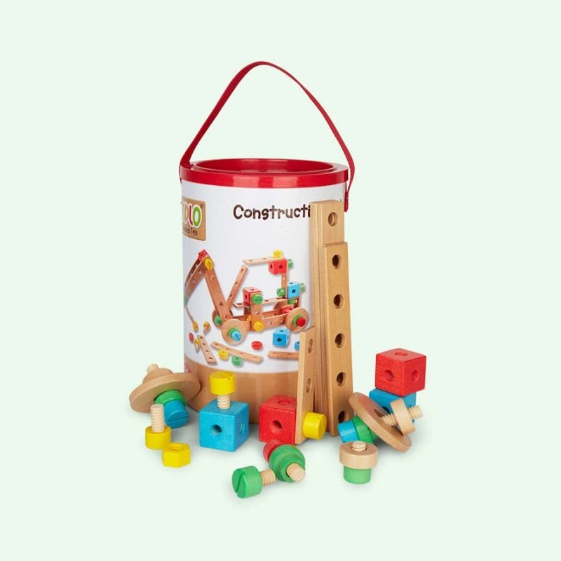 Wooden Construction Set with Tools, Learning SPACE