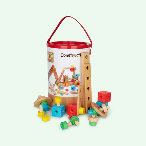 Wooden Construction Set with Tools, Learning SPACE