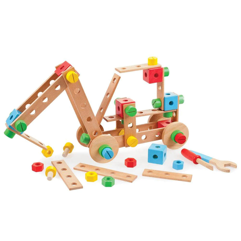Wooden Construction Set with Tools, Learning SPACE