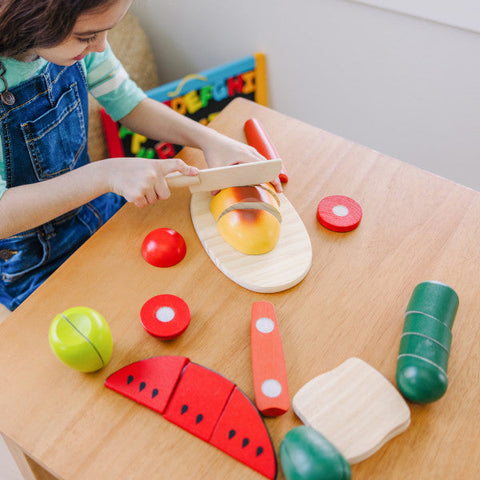 Wooden Cutting Food - Play Food-Fractions Decimals & Percentages, Imaginative Play, Kitchens & Shops & School, Maths, Maths Toys, Play Food, Primary Maths, Stock, Wooden Toys-Learning SPACE