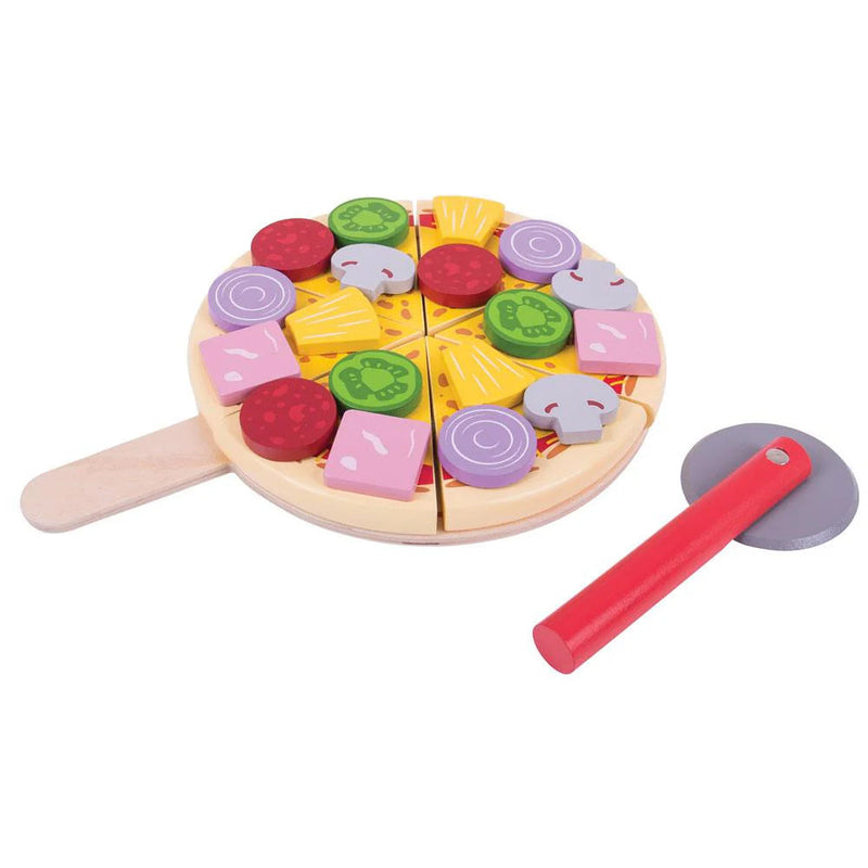 Wooden Cutting Pizza - Play Food, Learning SPACE