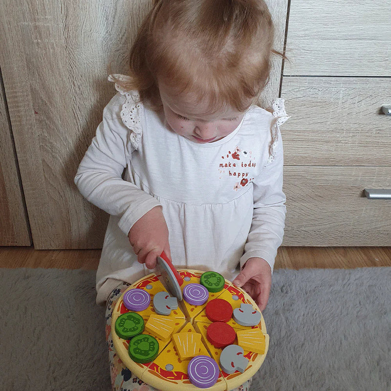 Wooden Cutting Pizza - Play Food, Learning SPACE