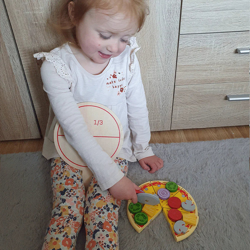 Wooden Cutting Pizza - Play Food, Learning SPACE