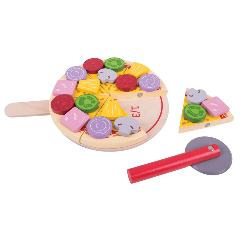 Wooden Cutting Pizza - Play Food, Learning SPACE