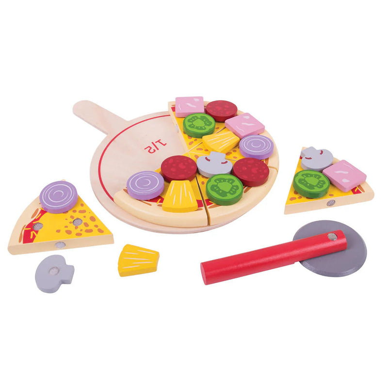 Wooden Cutting Pizza - Play Food, Learning SPACE