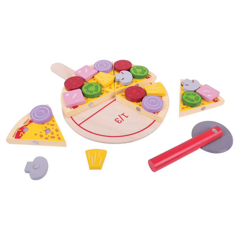 Wooden Cutting Pizza - Play Food, Learning SPACE