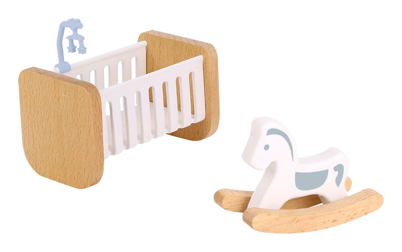 Wooden Doll House – Fully Furnished with Family of 6, Learning SPACE