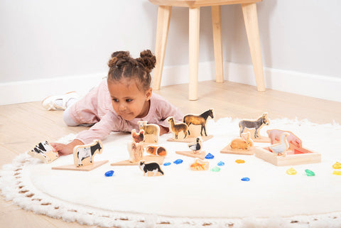 Wooden Domestic Animal Blocks - Pack Of 15, Learning SPACE