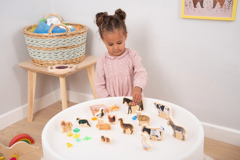 Wooden Domestic Animal Blocks - Pack Of 15, Learning SPACE