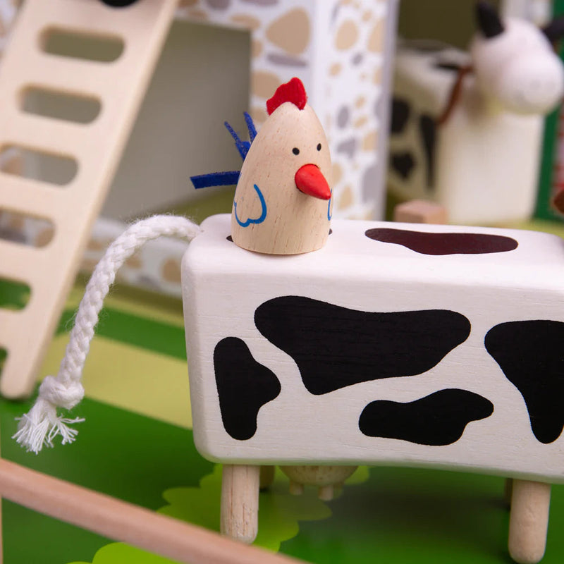 Wooden Farm Animals Playset, Learning SPACE