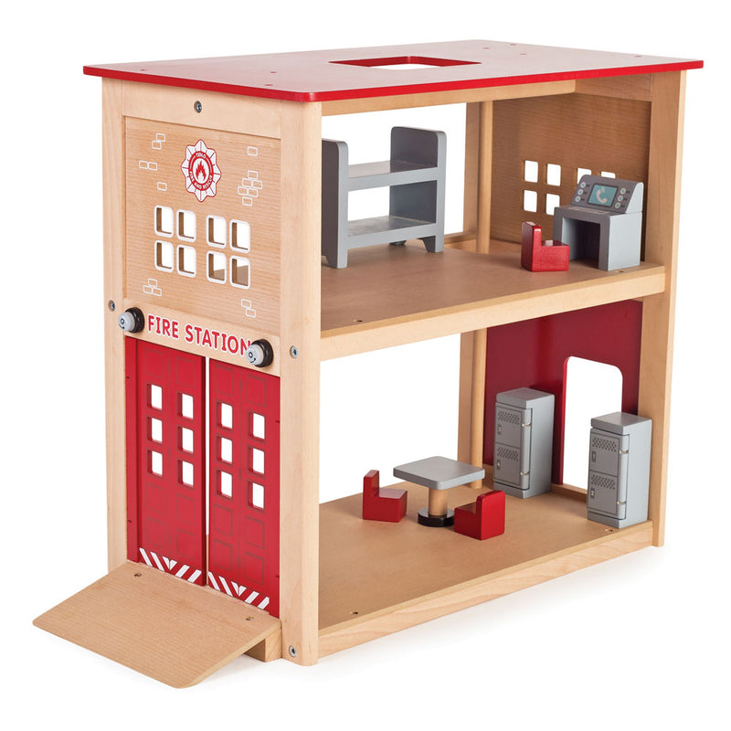 Wooden Fire Station Toy, Learning SPACE