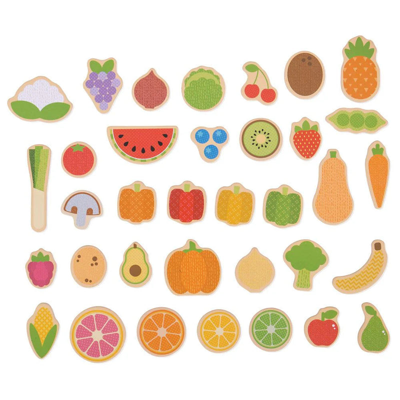 Wooden Fruit and Veg Magnets, Learning SPACE