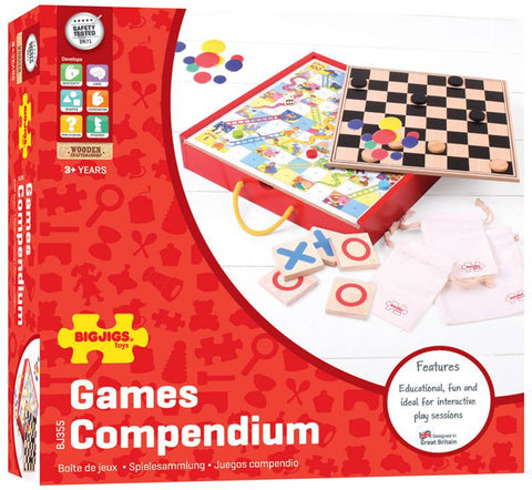 Wooden Games Compendium: Snakes & Ladders, Draughts & More-Bigjigs Toys,Christmas,Christmas 2024,Early Years Travel Toys,Games & Toys,Primary Games & Toys,Primary Travel Games & Toys,SCOTEXCEL,Stock,Table Top & Family Games,Teen Games-Learning SPACE