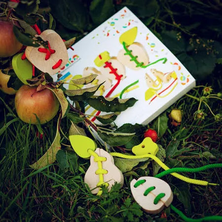 Wooden Lacing Toy - Fruits-Dyspraxia,Fine Motor Skills,Games & Toys,Gifts For 3-5 Years Old,Lacing,Threading,Wooden Toys-Learning SPACE