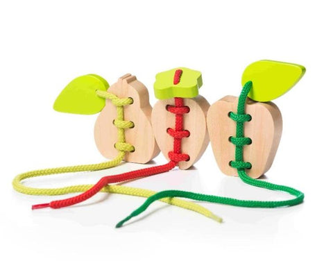 Wooden Lacing Toy - Fruits-Dyspraxia,Fine Motor Skills,Games & Toys,Gifts For 3-5 Years Old,Lacing,Threading,Wooden Toys-Learning SPACE