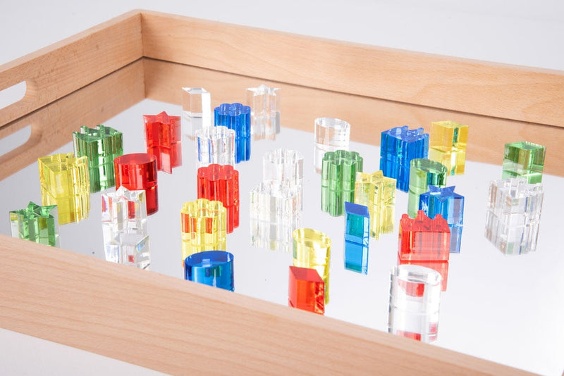 Wooden Mirror Tray, Learning SPACE