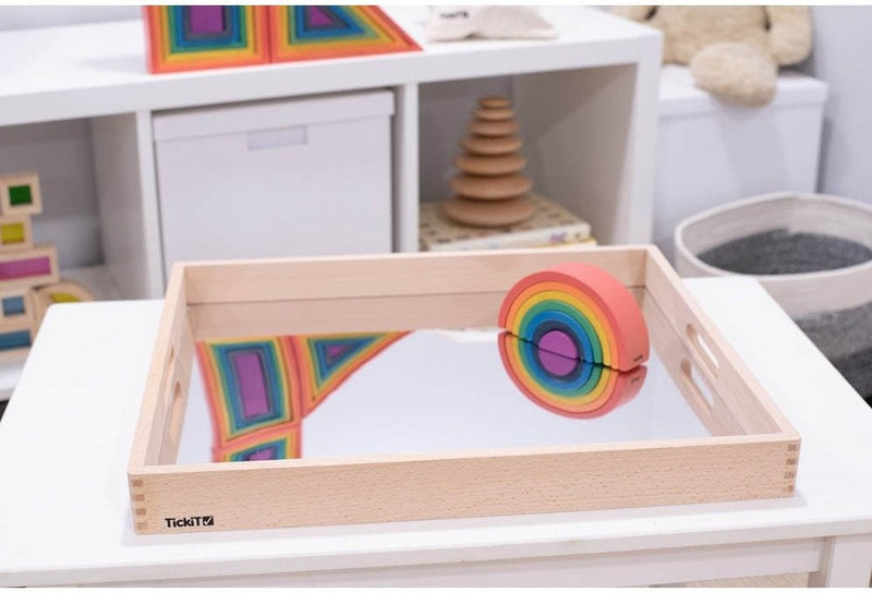 Wooden Mirror Tray, Learning SPACE
